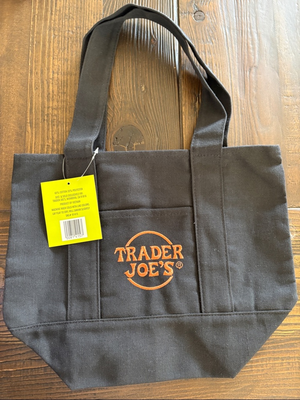 NWT Trader Joe’s trick or treat mini tote in black